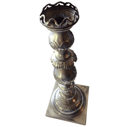 Antique Fraget N Plaque Sabbath Candlesticks