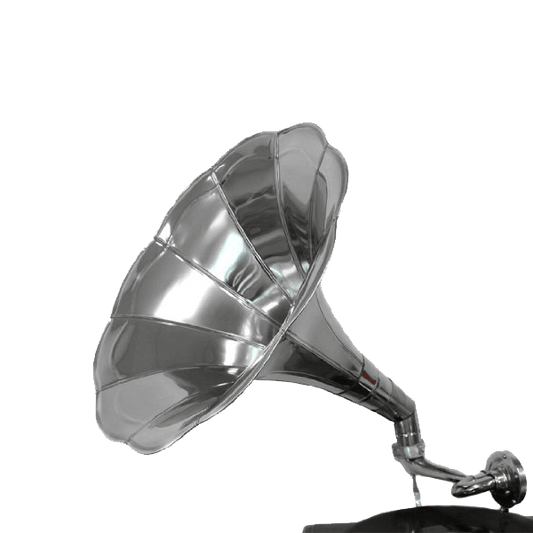 Antique Replica Rca Victor Phonograph Gramophone With Dark Aged Bronze Horn