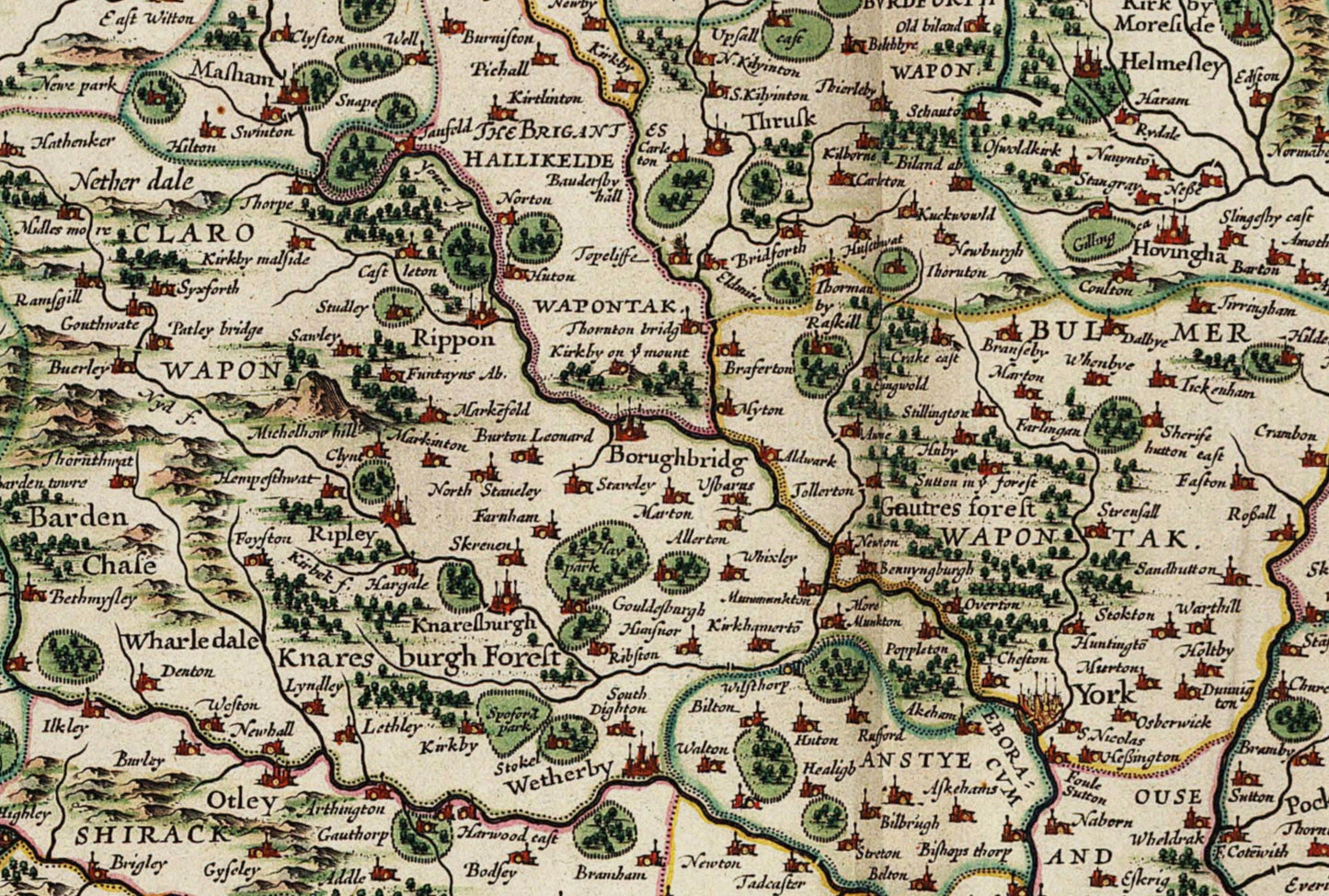 Map of Yorkshire dated 1645